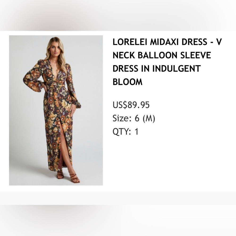 NWT Showpo boho long sleeve maxi dress
